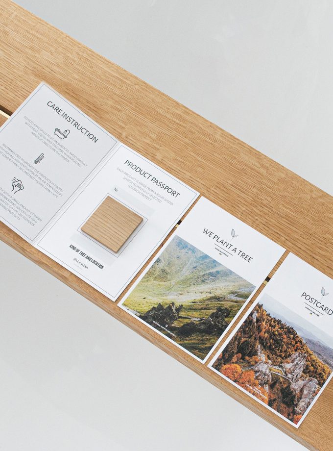 Modern Oak Low Shelving Unit with Natural Brass Accents