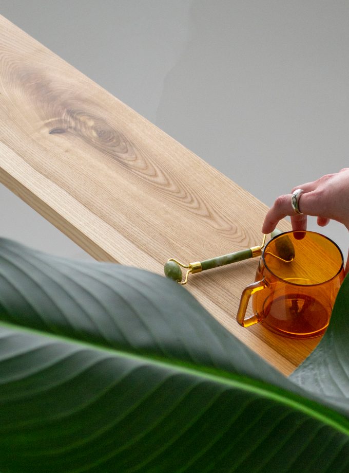 Captured Stories of Centuries: Solid Wood Bath Caddy with Bog Oak Inserts