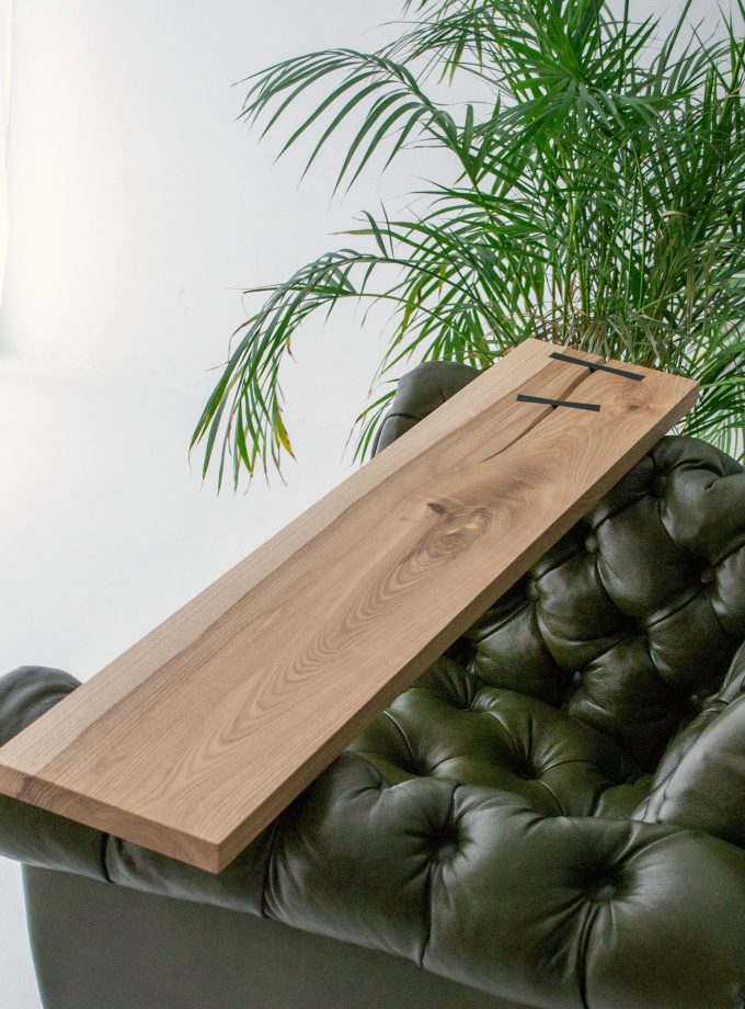 Captured Stories of Centuries: Solid Wood Bath Caddy with Bog Oak Inserts