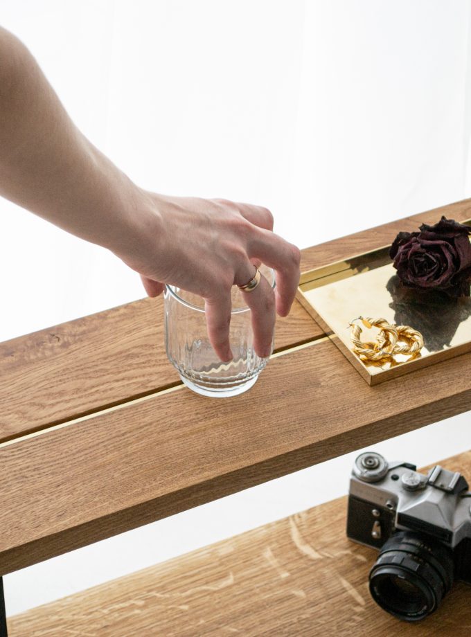 Minimalistic Tray Made of Natural Brass