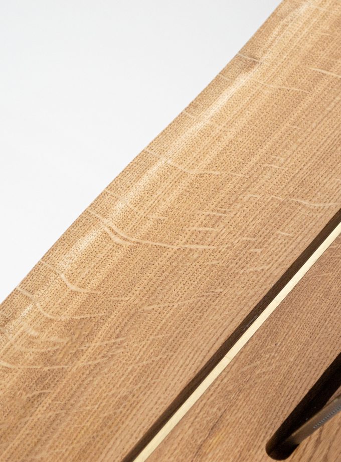 Rustic Charm and Brass Elegance: Live Edge Oak Bath Caddy