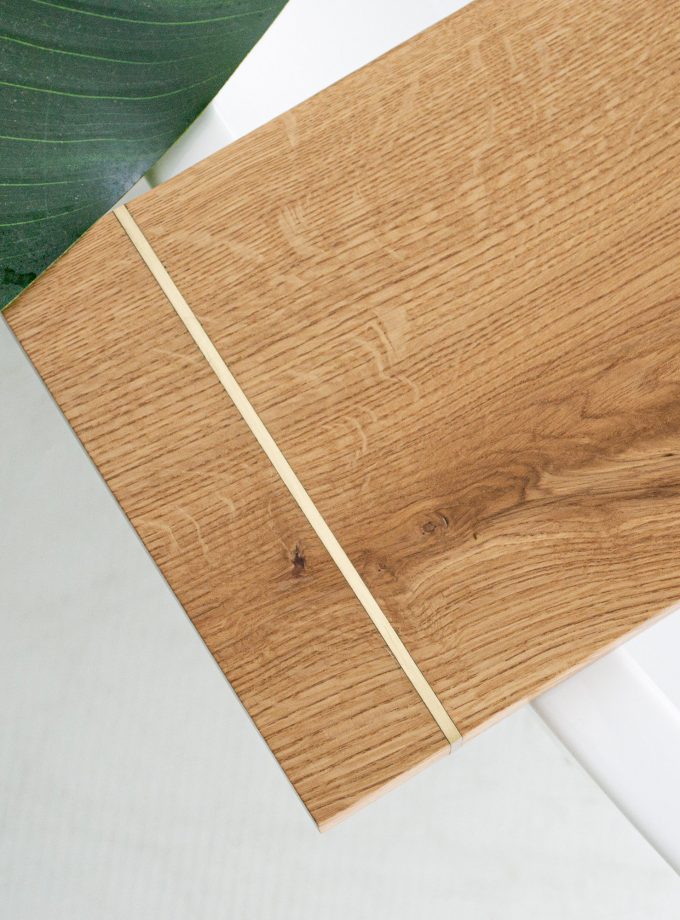 Natural Brass Elegance Meets Oak Warmth: Handmade Bath Caddy